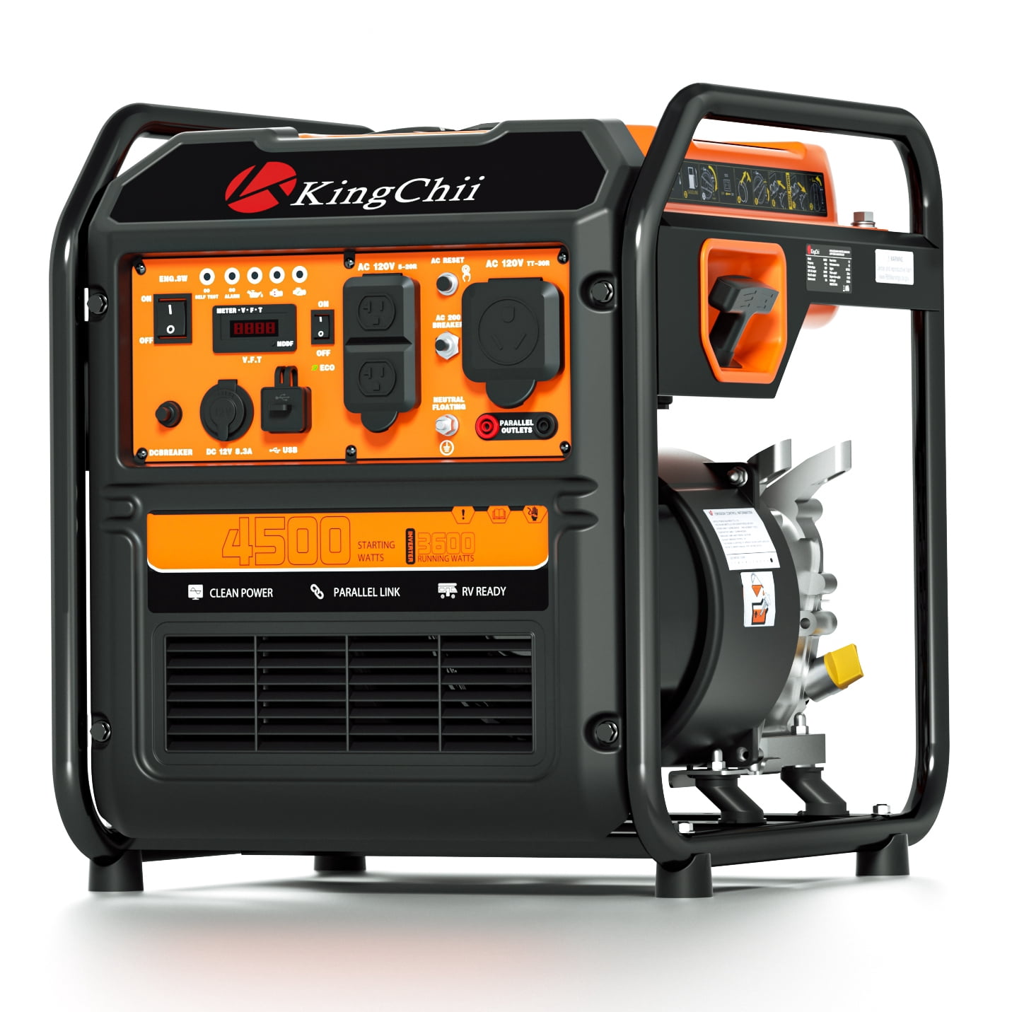 KingChii 4500W Inverter Generator Gas Powered, CO Sensor, ECO Mode, 30A RV, 48% off at Walmart