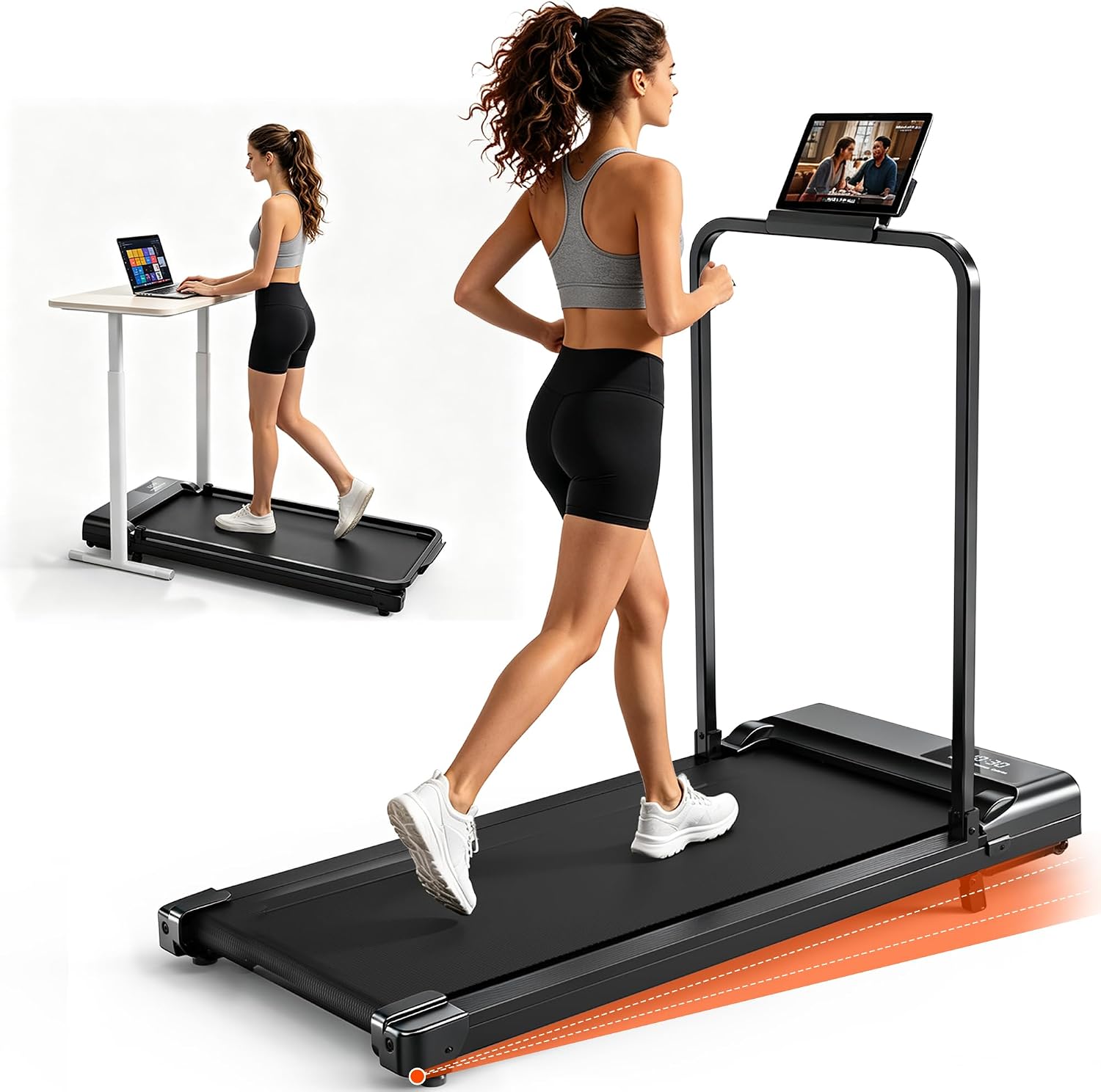 Walking Pad Treadmill with Incline and Handle Bar for Home Office, 31% off at Amazon