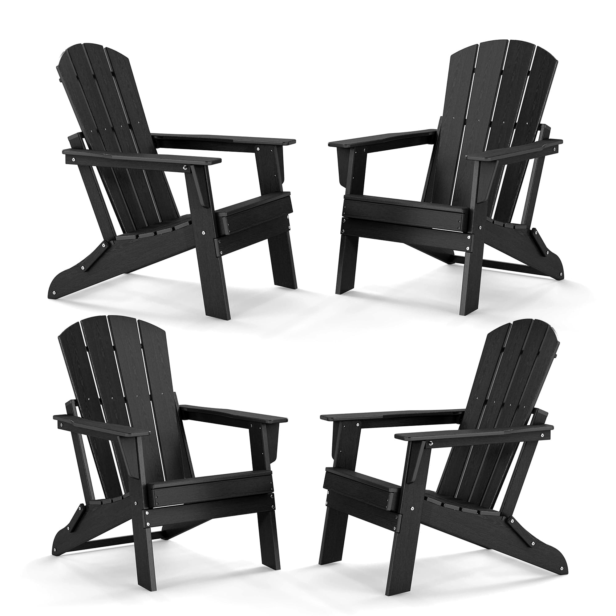 Cobiod Folding Adirondack Chair Set of 4, HDPE Patio Chair, All-Weather, 50% off at Walmart