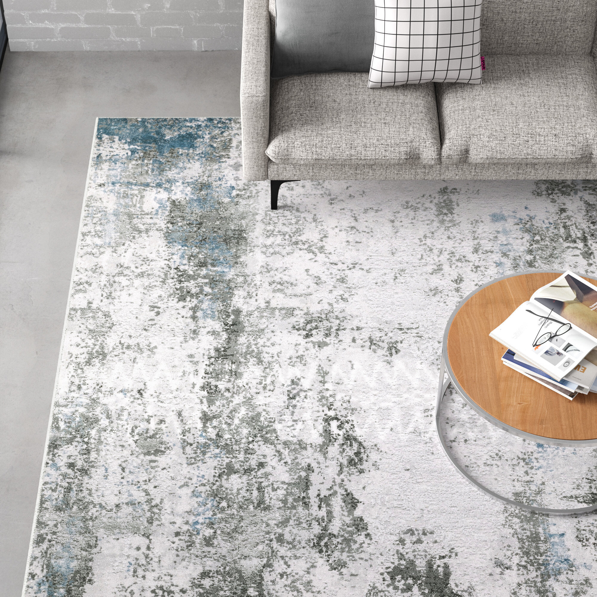 Melnick Machine Washable Non-Skid Performance Gray/White Area Rug Mat, 80% off at Wayfair