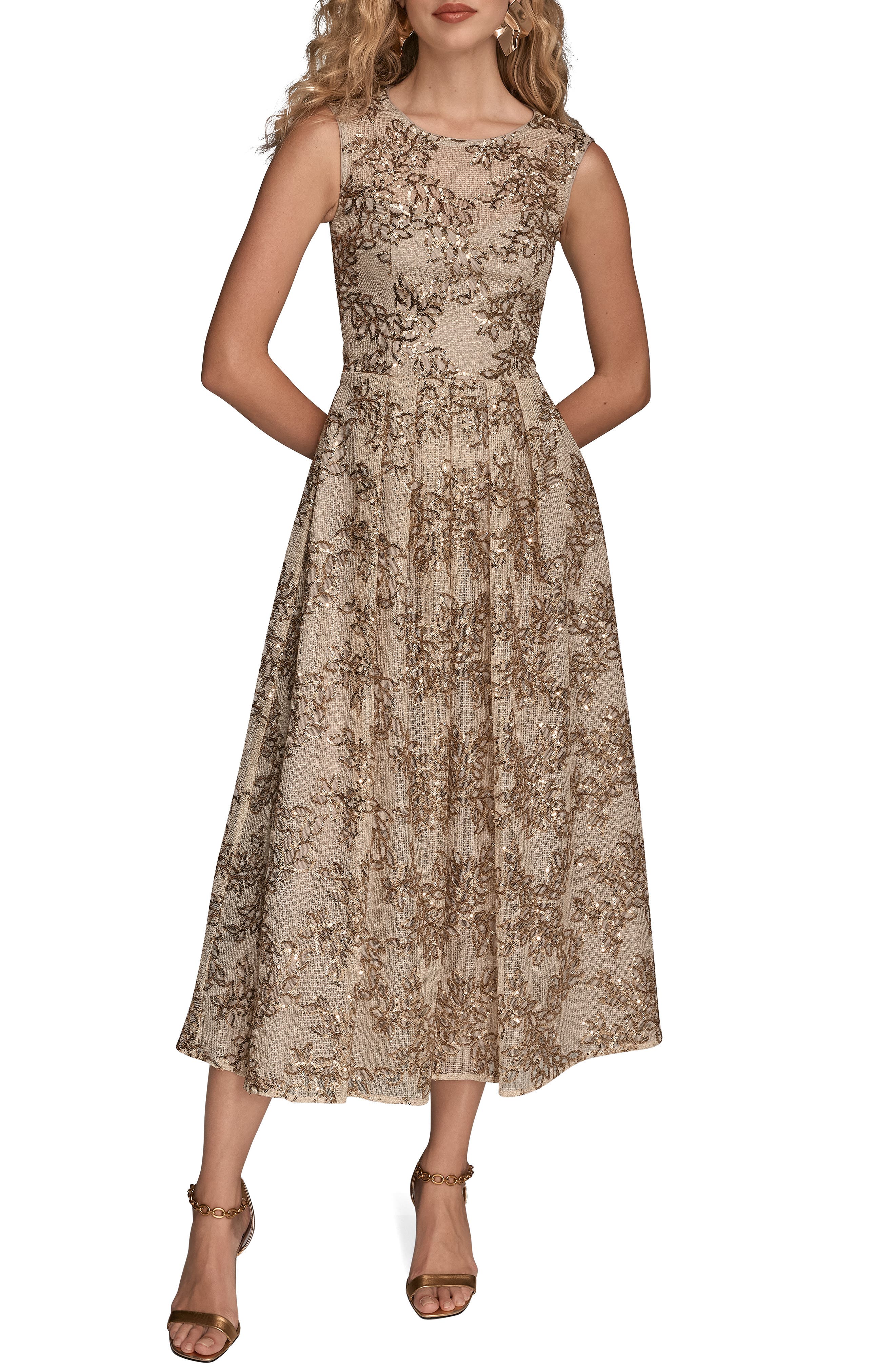 Donna Karan New York Floral Sequin Sleeveless Gown, 69% off at Nordstrom Rack