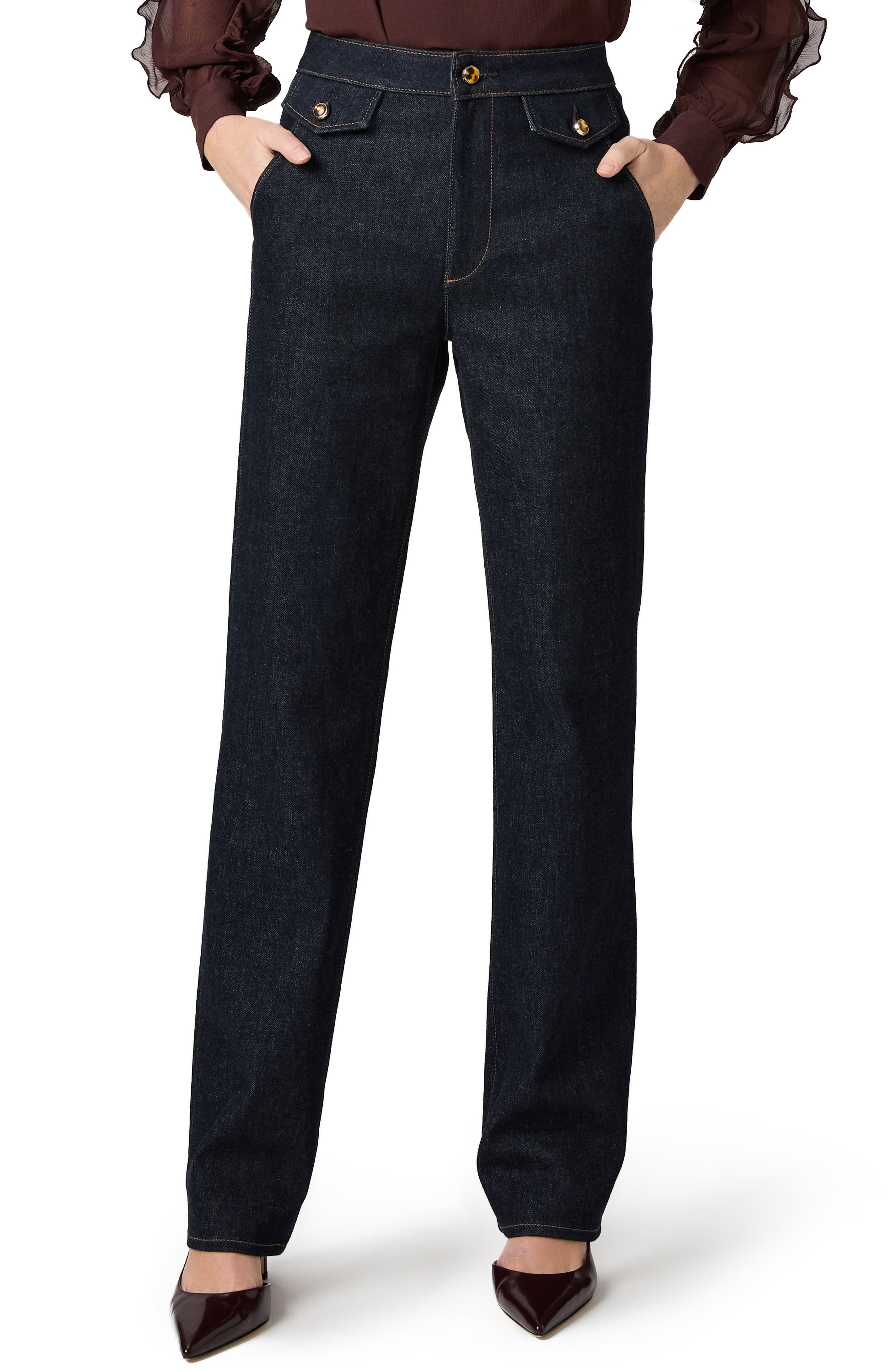 PAIGE Stevie High Waist Straight Leg Trouser Jeans, 76% off at Nordstrom Rack