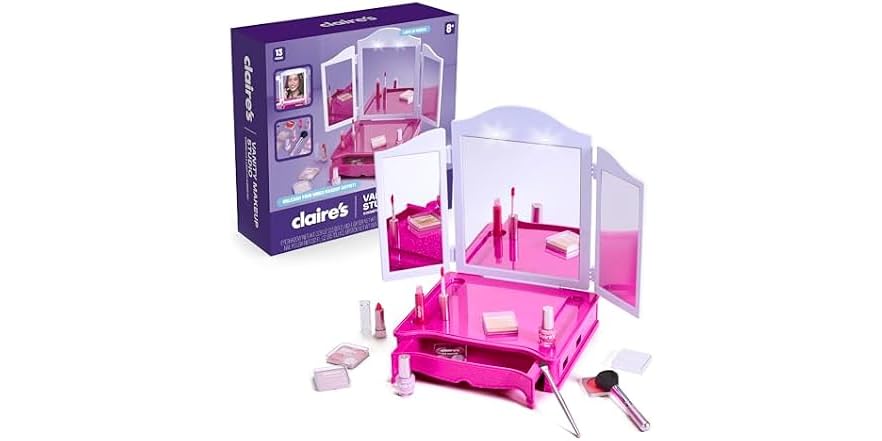 Claire's Makeup Vanity with Light-Up Tri-Panel Mirror, 40% off at Woot