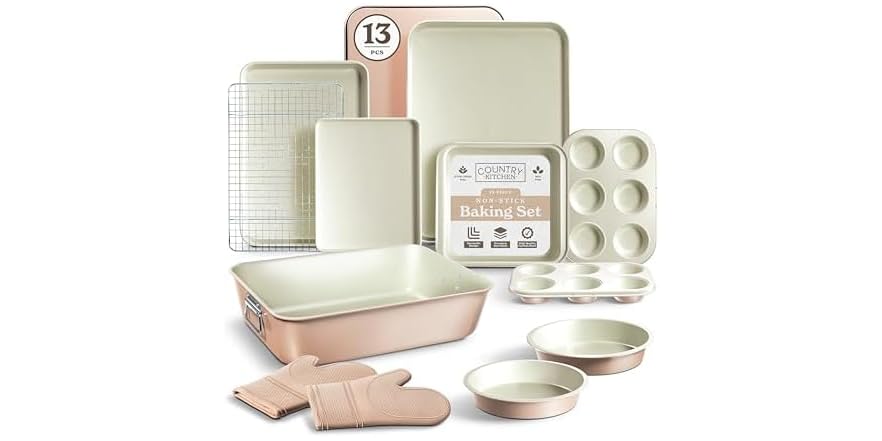 13 Pc Nonstick Bakeware Set Taupe