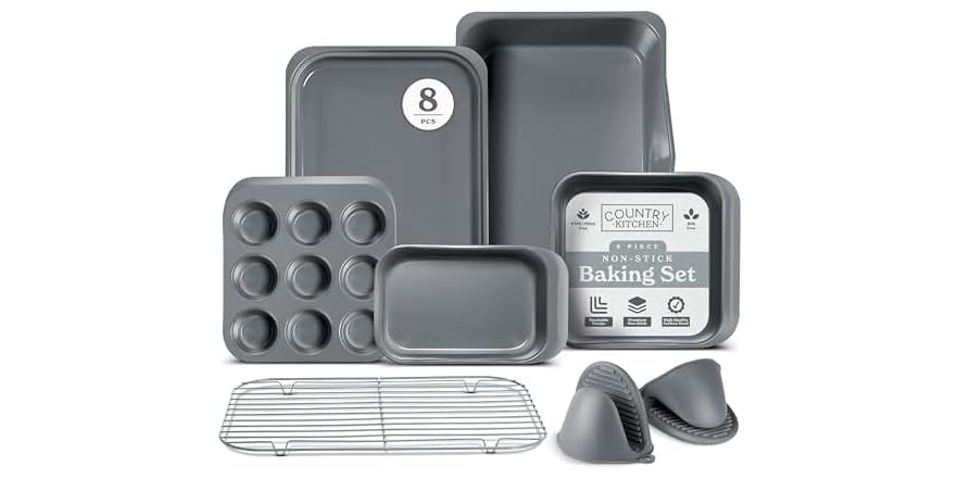 8-Piece Nonstick Stackable Bakeware Set